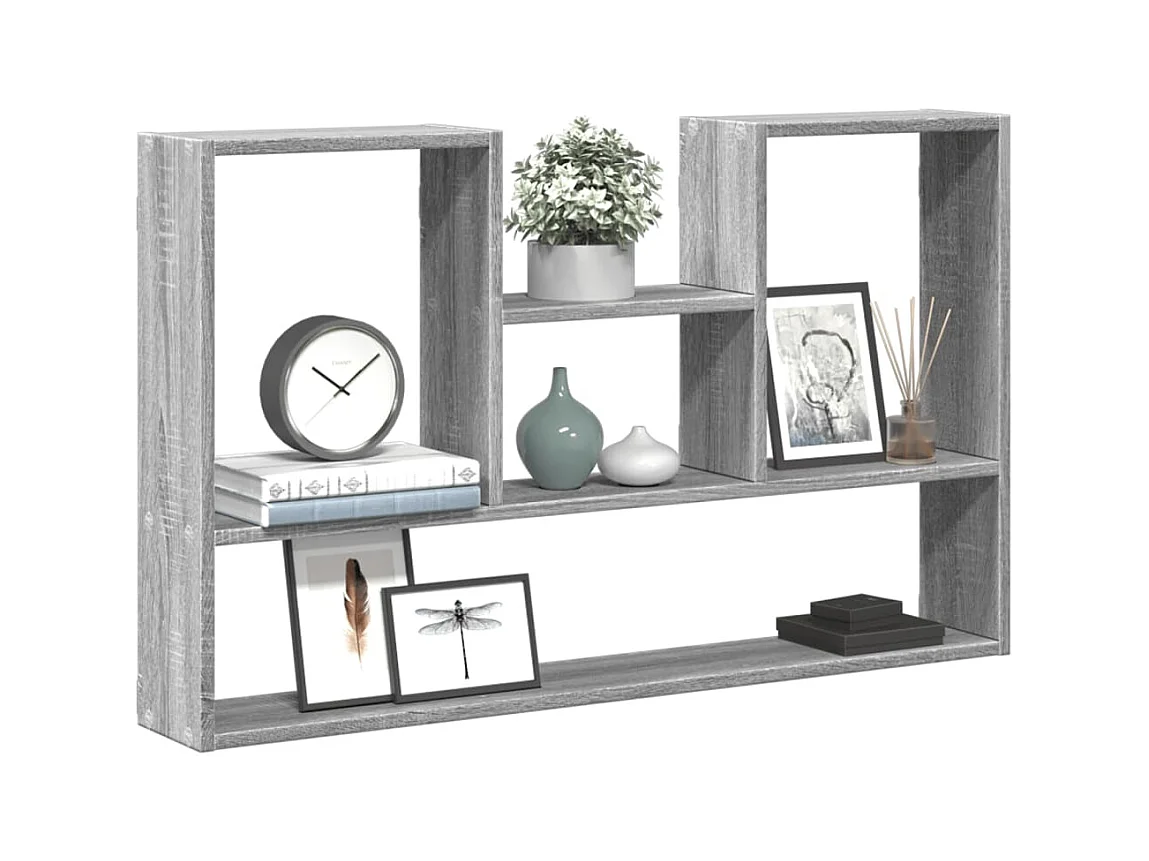 Wandschap 99x15x60 cm bewerkt hout grijs sonoma eikenkleurig