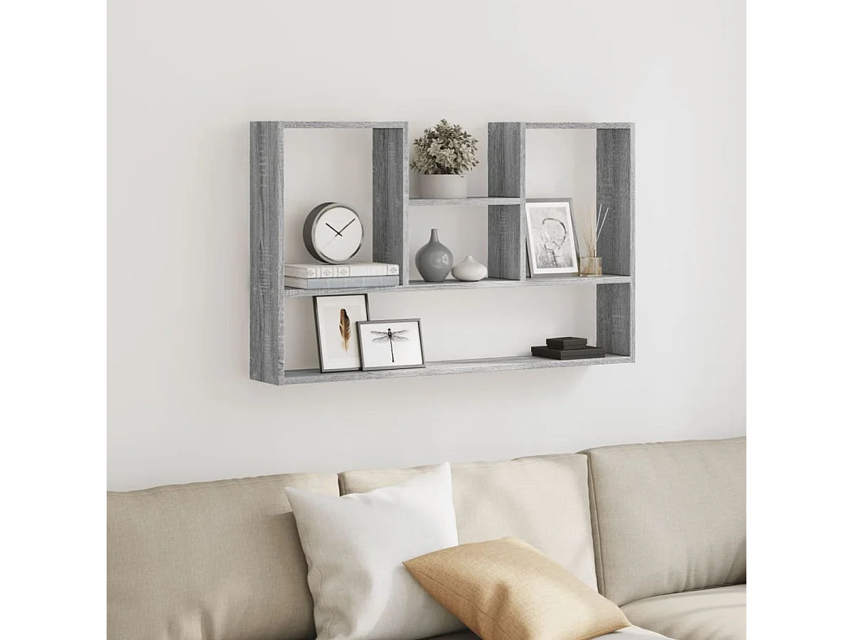 Półka ścienna Sonoma jasnoszara 99x15x60 cm z drewna inżynieryjnego, design pływający, nośność 25 kg