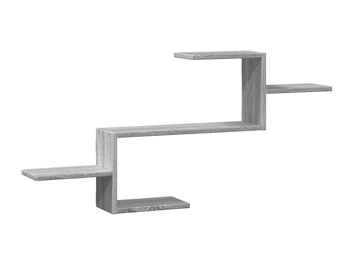 Wandschap 104x15x49 cm bewerkt hout grijs sonoma eikenkleurig