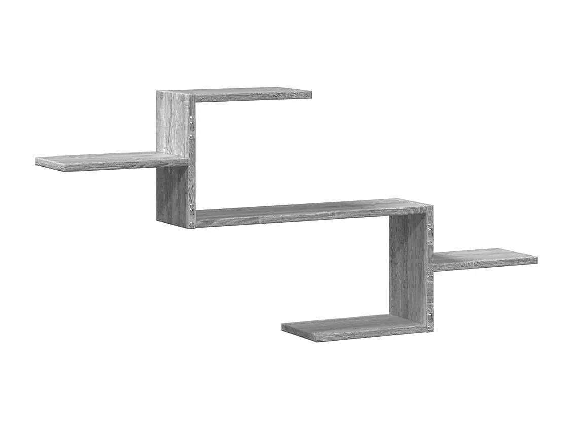 Wandschap 104x15x49 cm bewerkt hout grijs sonoma eikenkleurig