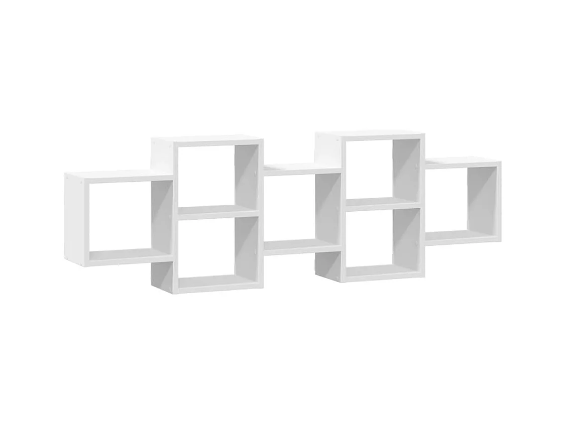 Wandschap 129x18x42 cm bewerkt hout wit