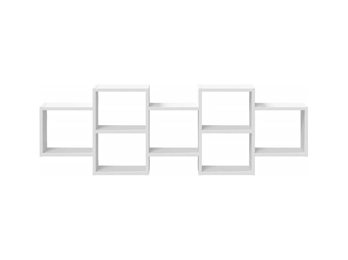 Wandschap 129x18x42 cm bewerkt hout wit