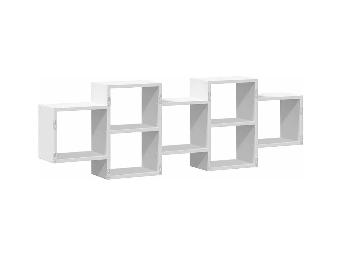 Wandschap 129x18x42 cm bewerkt hout wit