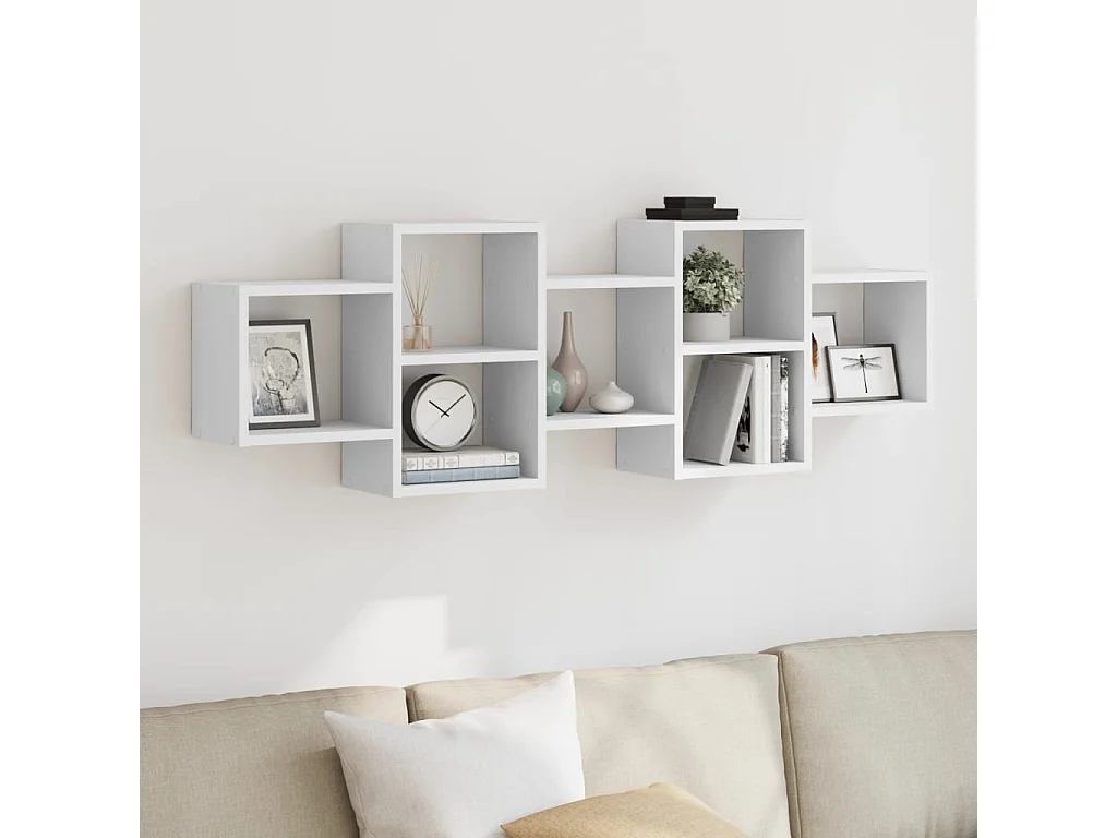 Étagère murale blanc 129x18x42 cm bois d'ingénierie