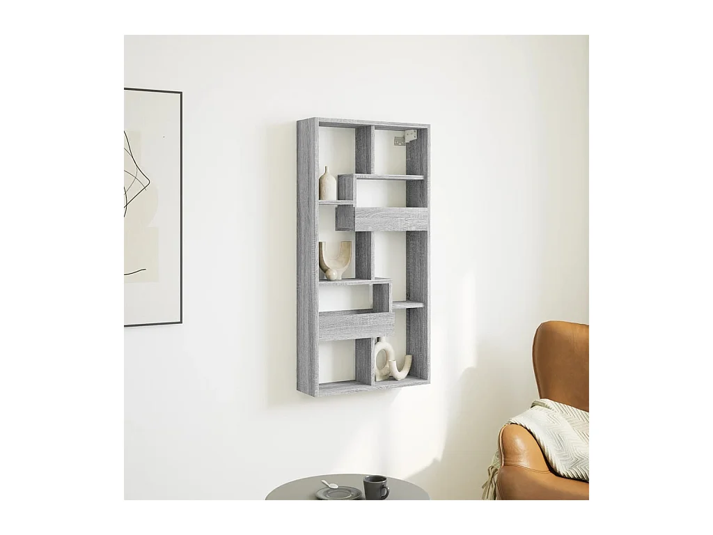 Wandschrank Grau Sonoma 50x15x100 cm Holzwerkstoff