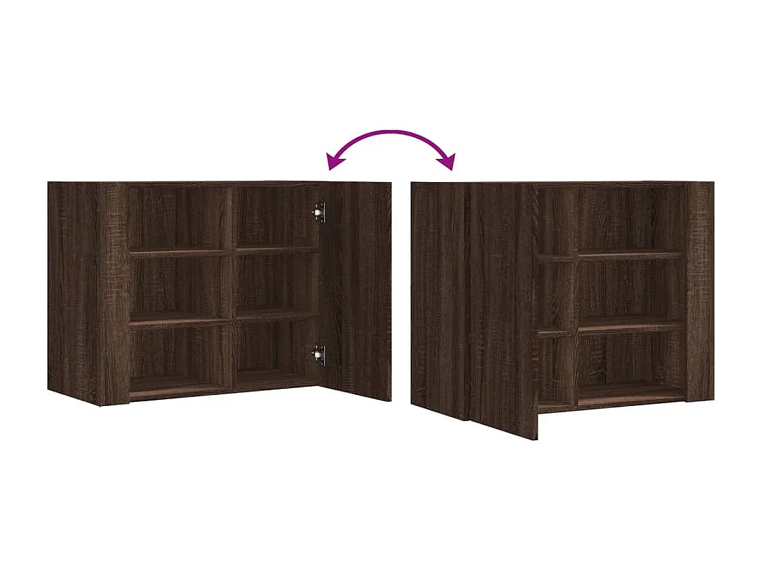 Wandregal Braun Eichen-Optik 75x35x60 cm Holzwerkstoff