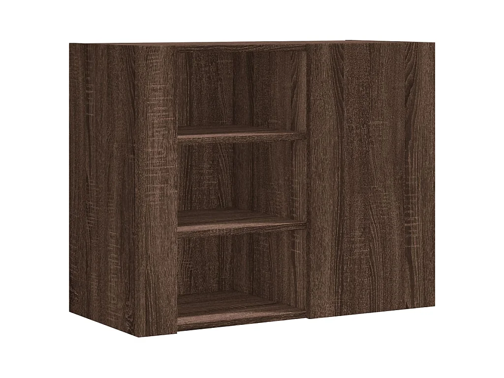 Wandkast 75x35x60 cm bewerkt hout bruin eikenkleurig