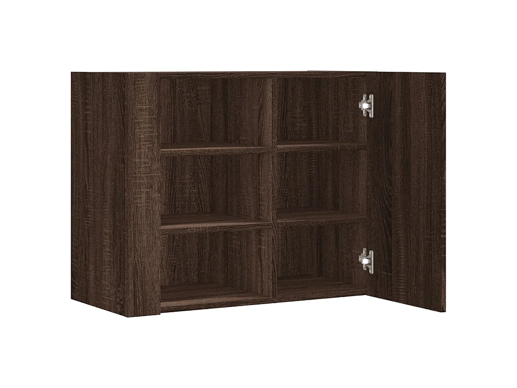 Wandkast 75x35x60 cm bewerkt hout bruin eikenkleurig