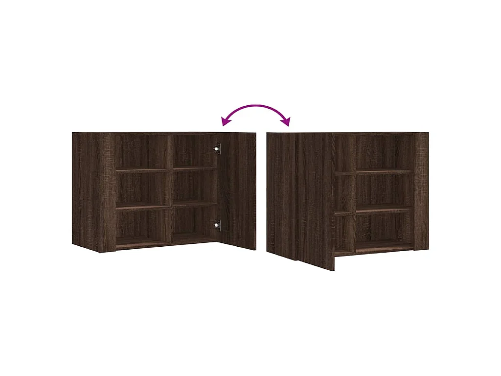 Wandkast 75x35x60 cm bewerkt hout bruin eikenkleurig
