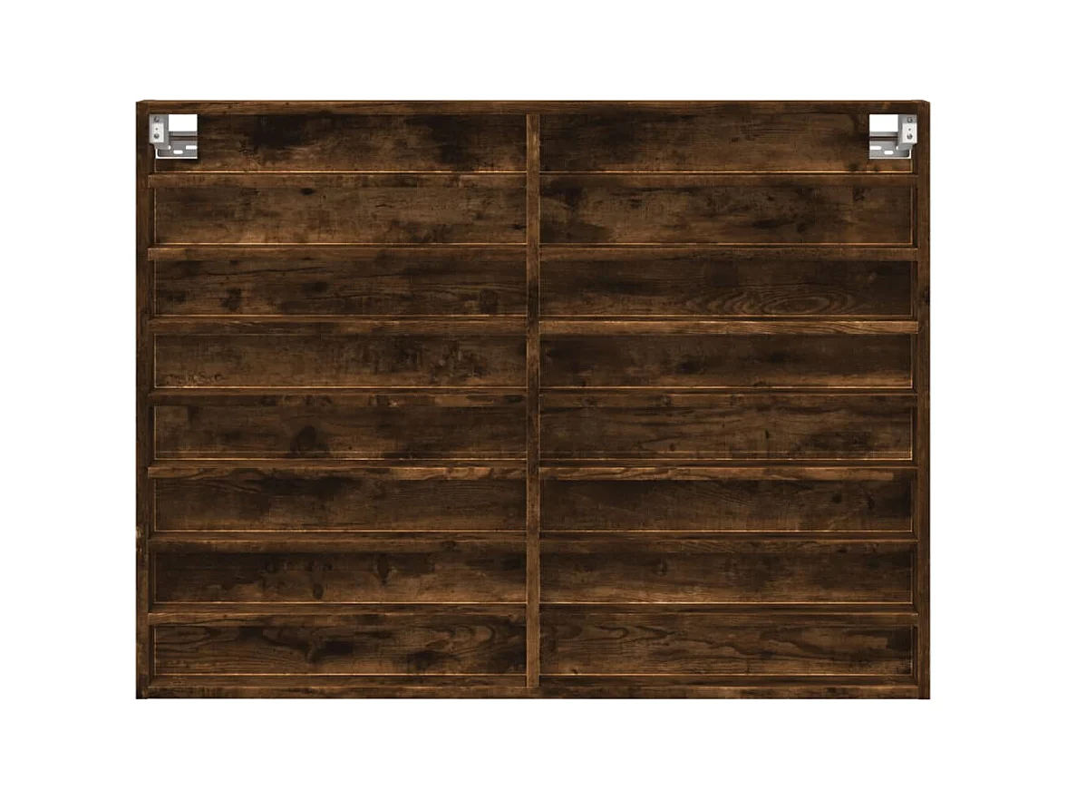 Vitrinekast 100x8,5x75 cm bewerkt hout gerookt eikenkleurig