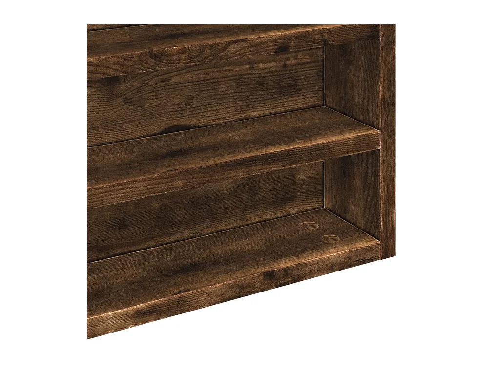 Vitrinekast 100x8,5x75 cm bewerkt hout gerookt eikenkleurig