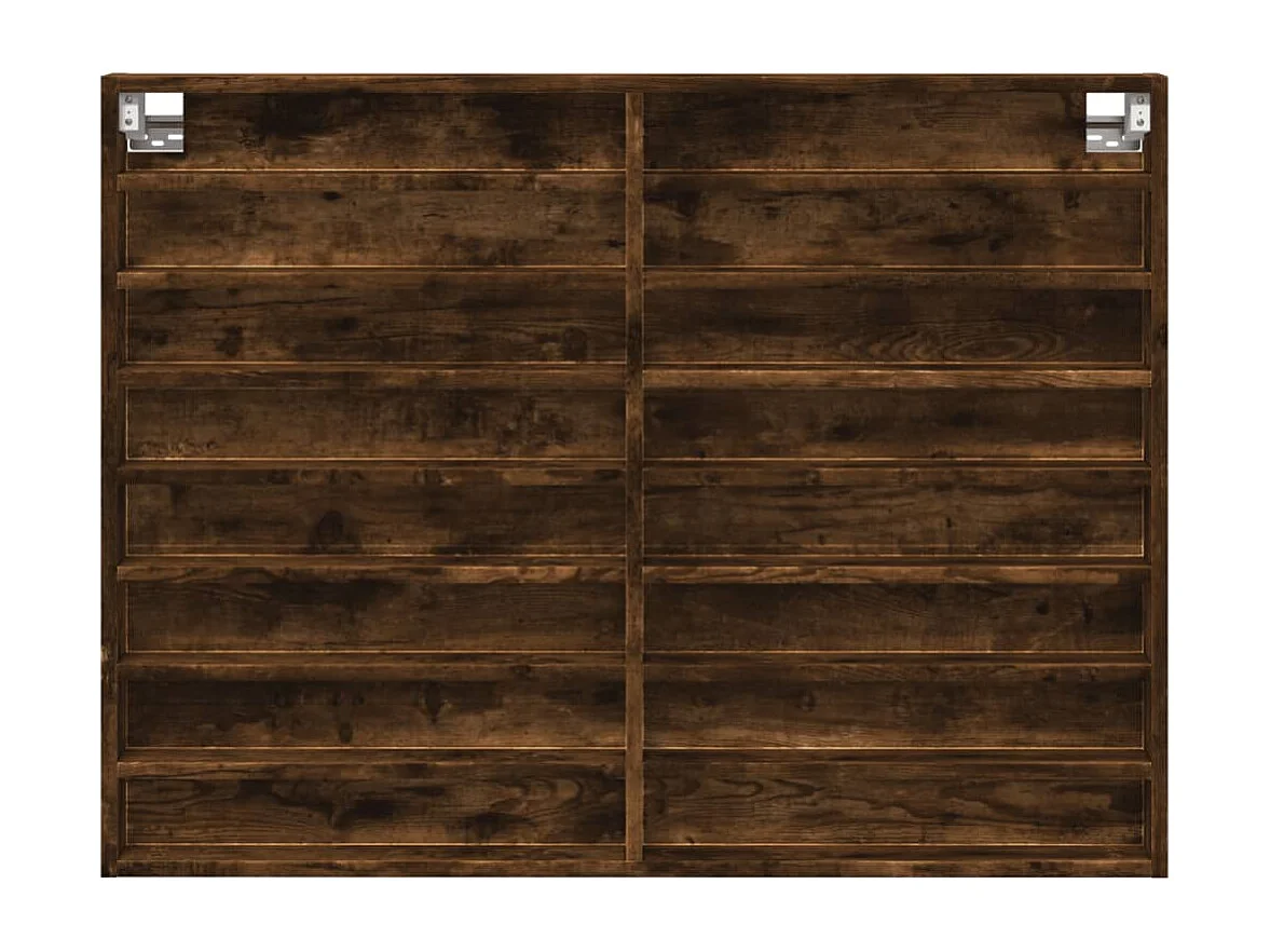 Armoire à vitrine chêne fumé 100x8,5x75 cm bois d'ingénierie