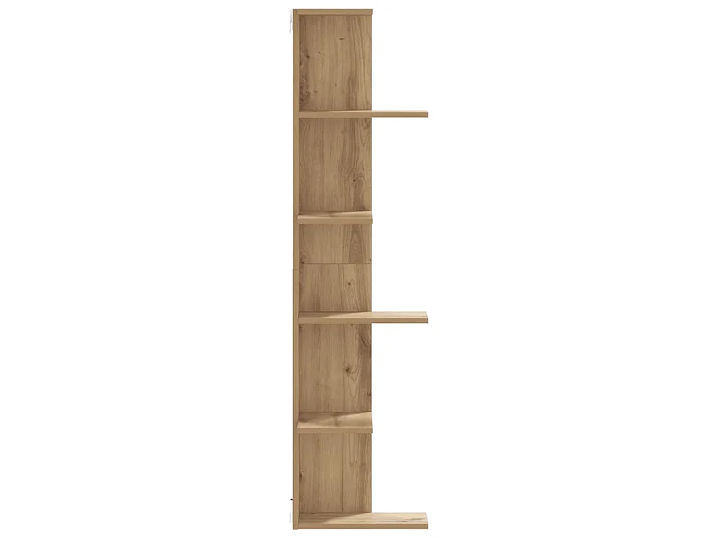 Hoekwandschap 36,5x36,5x140 cm bewerkt hout artisanaal eiken