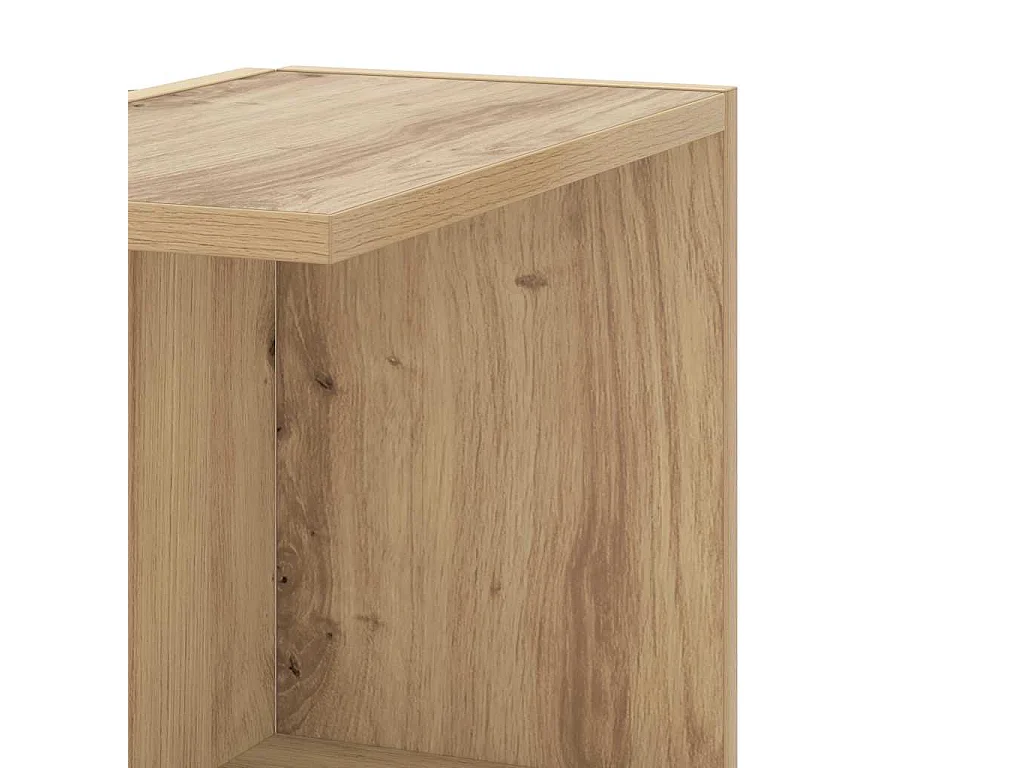 Hoekwandschap 36,5x36,5x140 cm bewerkt hout artisanaal eiken
