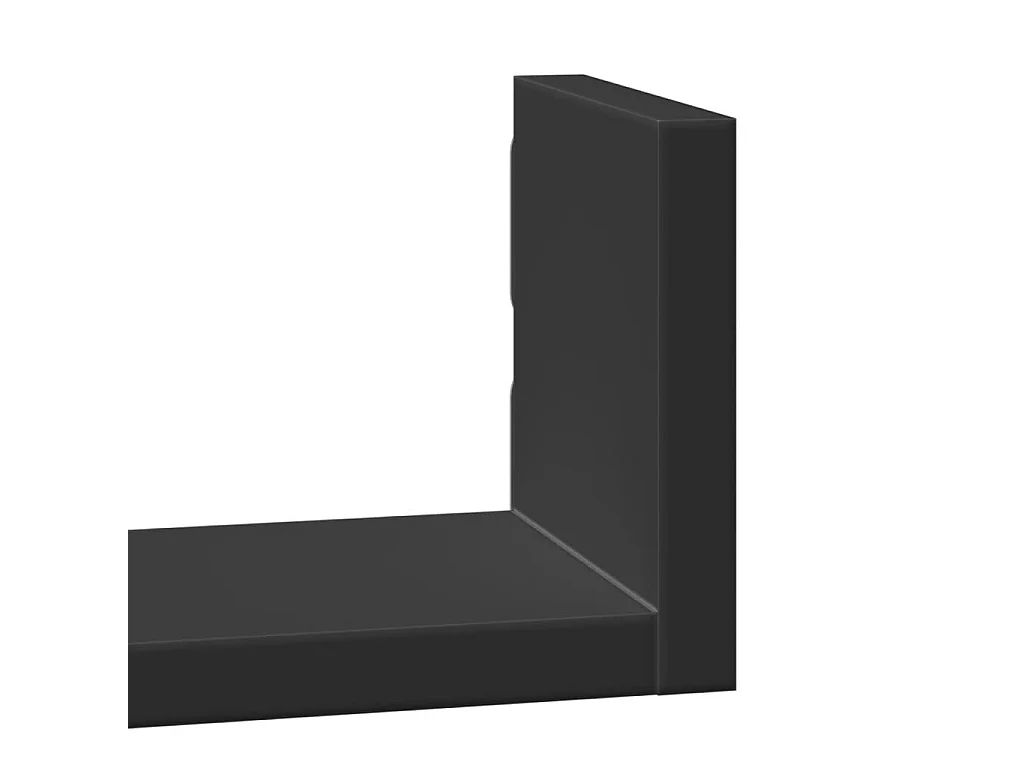Étagères murales 3 pcs noir bois d'ingénierie