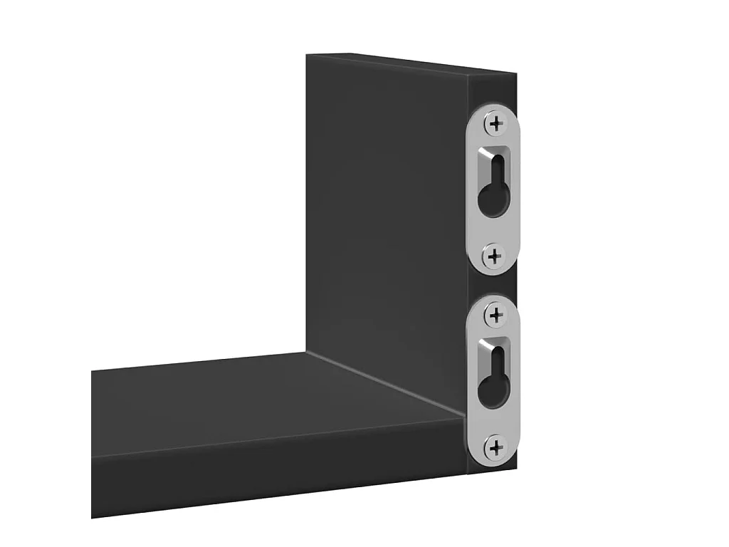 Étagères murales 3 pcs noir bois d'ingénierie