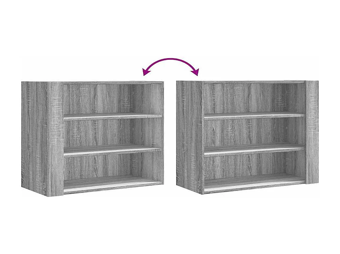 Armoire murale sonoma gris 75x35x60 cm bois d'ingénierie