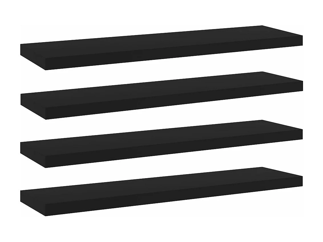 Prateleiras para estante 4 pcs 40x10x1,5cm contraplacado preto