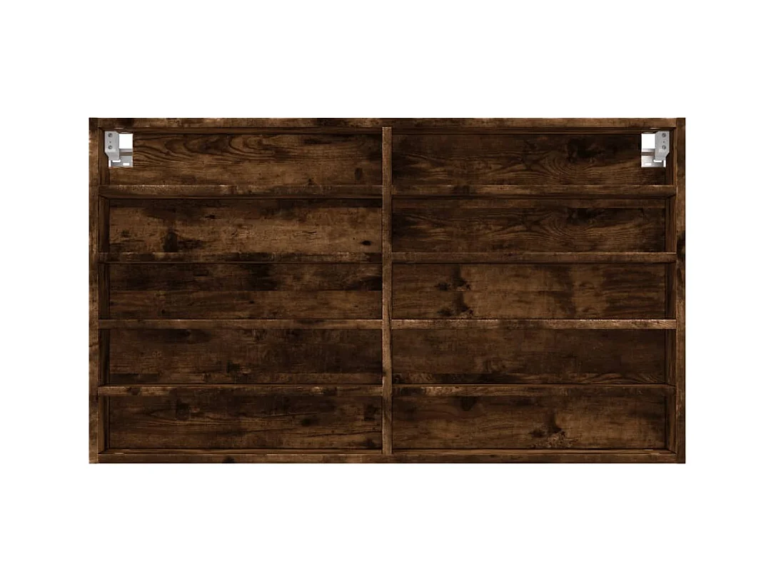 Vitrinekast 100x15x58 cm bewerkt hout gerookt eikenkleurig