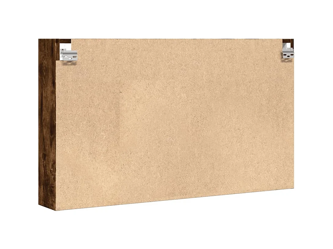 Vitrinekast 100x15x58 cm bewerkt hout gerookt eikenkleurig