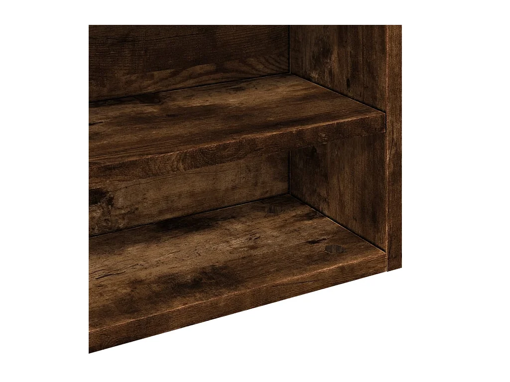 Vitrinekast 100x15x58 cm bewerkt hout gerookt eikenkleurig