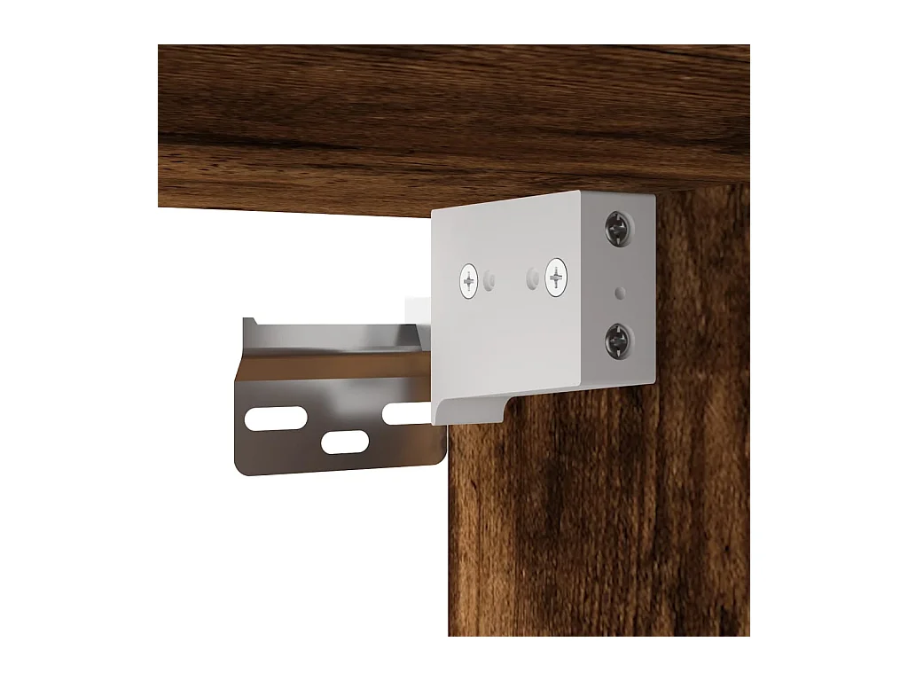 Vitrinekast 100x15x58 cm bewerkt hout gerookt eikenkleurig