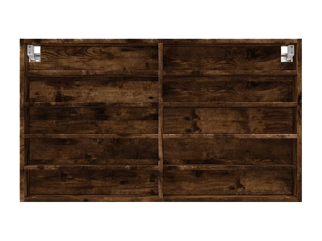 Armoire à vitrine chêne fumé 100x15x58 cm bois d'ingénierie