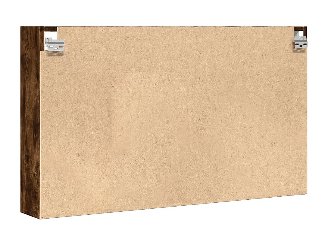 Armoire à vitrine chêne fumé 100x15x58 cm bois d'ingénierie