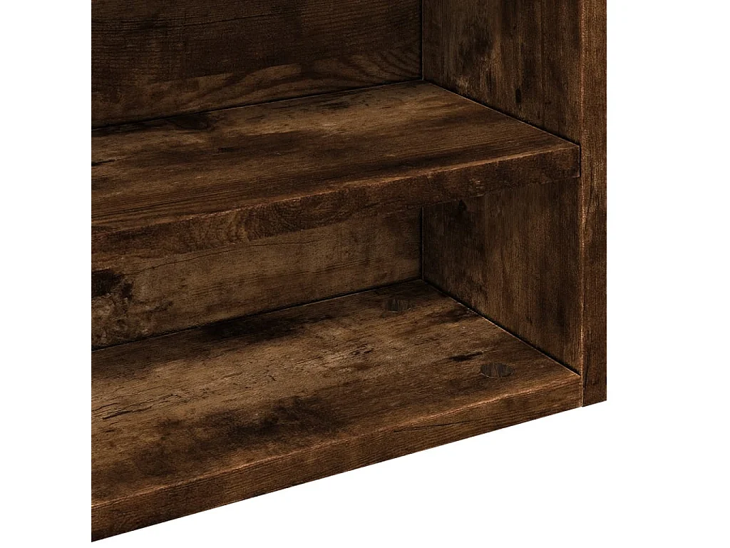 Armoire à vitrine chêne fumé 100x15x58 cm bois d'ingénierie