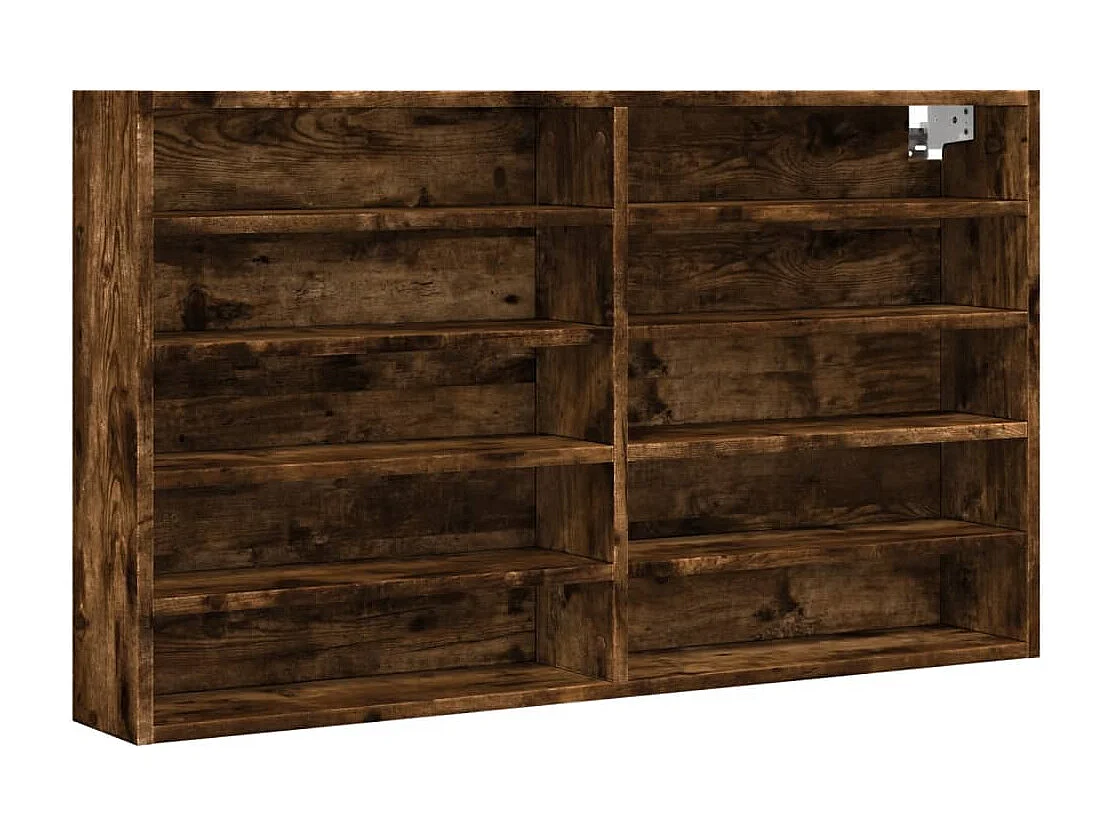 Armoire à vitrine chêne fumé 100x15x58 cm bois d'ingénierie