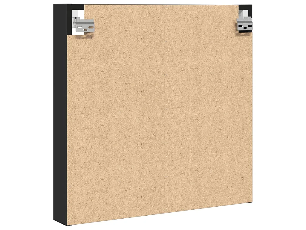 Armadietto con Vetrina Nero 60x8,5x58 cm in Legno Multistrato