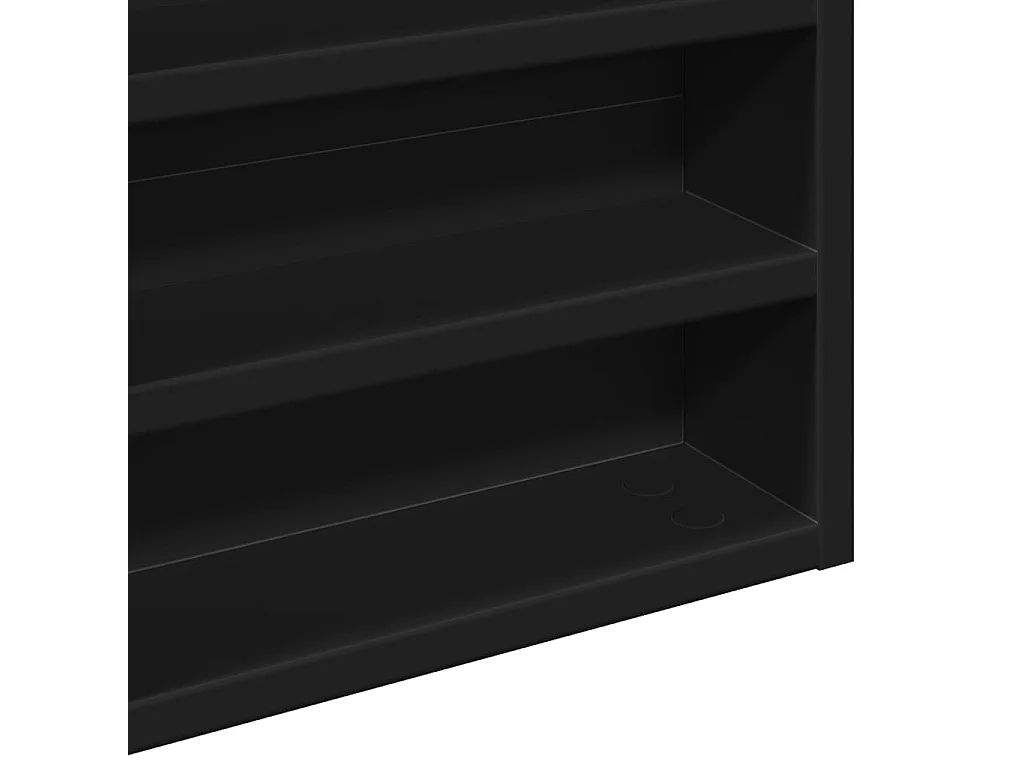 Armadietto con Vetrina Nero 60x8,5x58 cm in Legno Multistrato