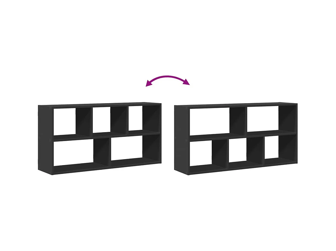 Étagère murale noir 100x25x50 cm bois d'ingénierie
