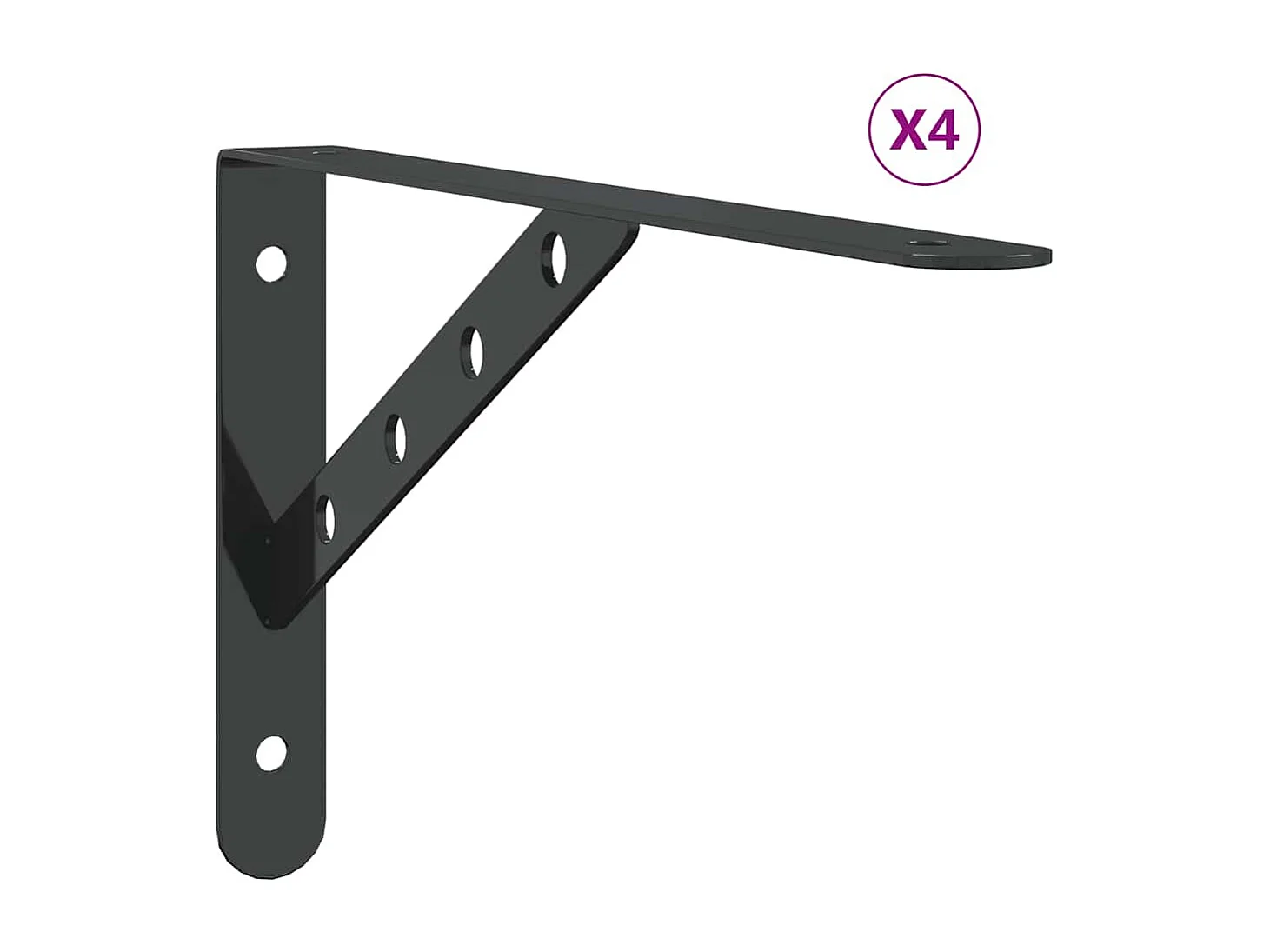 Regalträger 4 Stk. 30x2,5x15,5 cm Schwarz Edelstahl