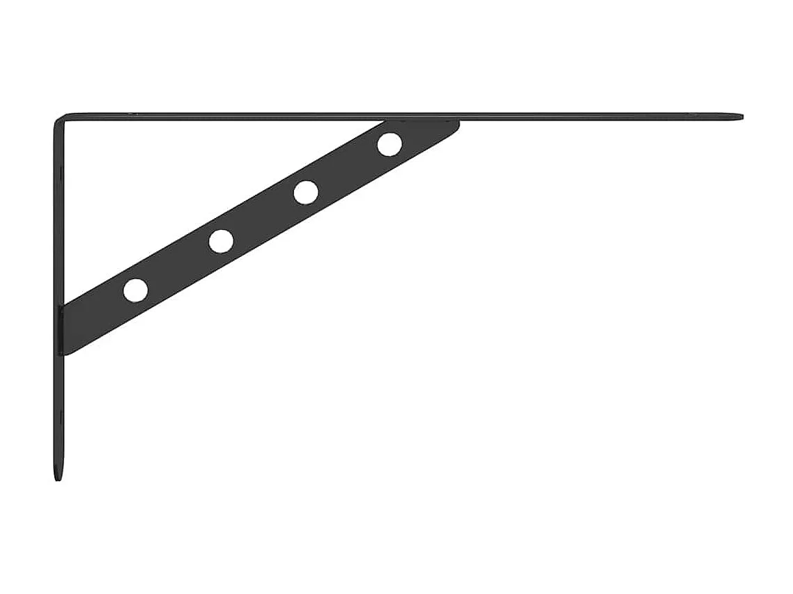 Regalträger 4 Stk. 30x2,5x15,5 cm Schwarz Edelstahl