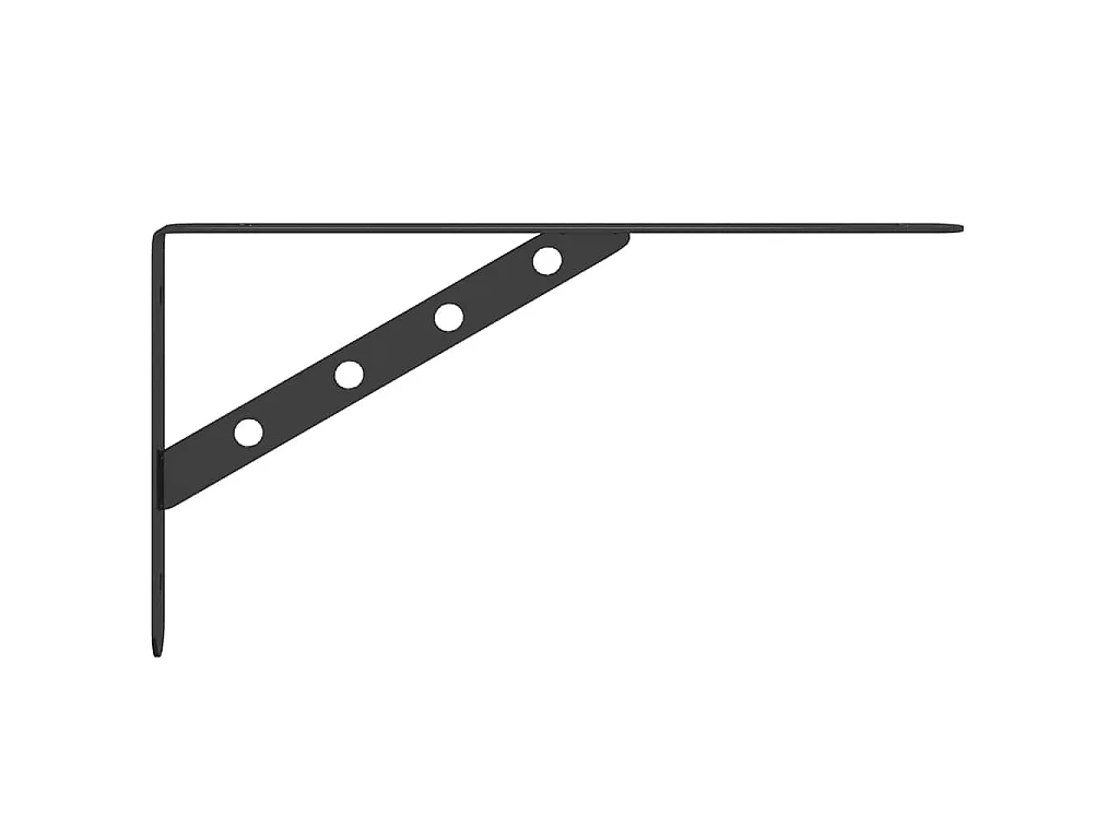 Supports d'étagères 4 pcs 30x2,5x15,5 cm noir acier inoxydable