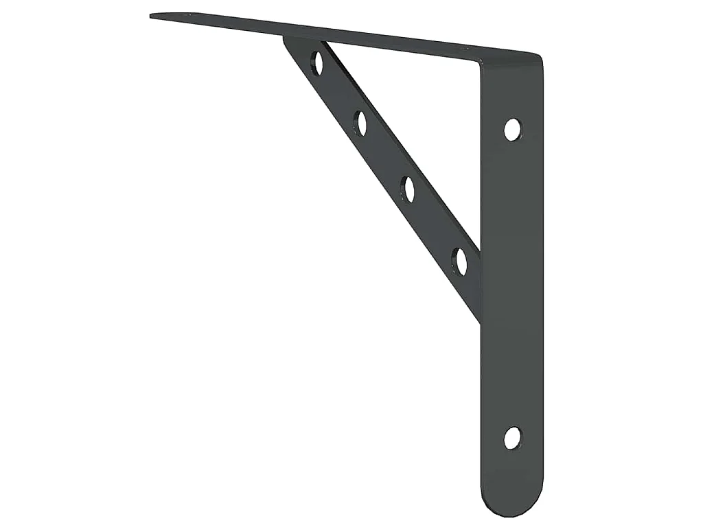 Supports d'étagères 4 pcs 30x2,5x15,5 cm noir acier inoxydable