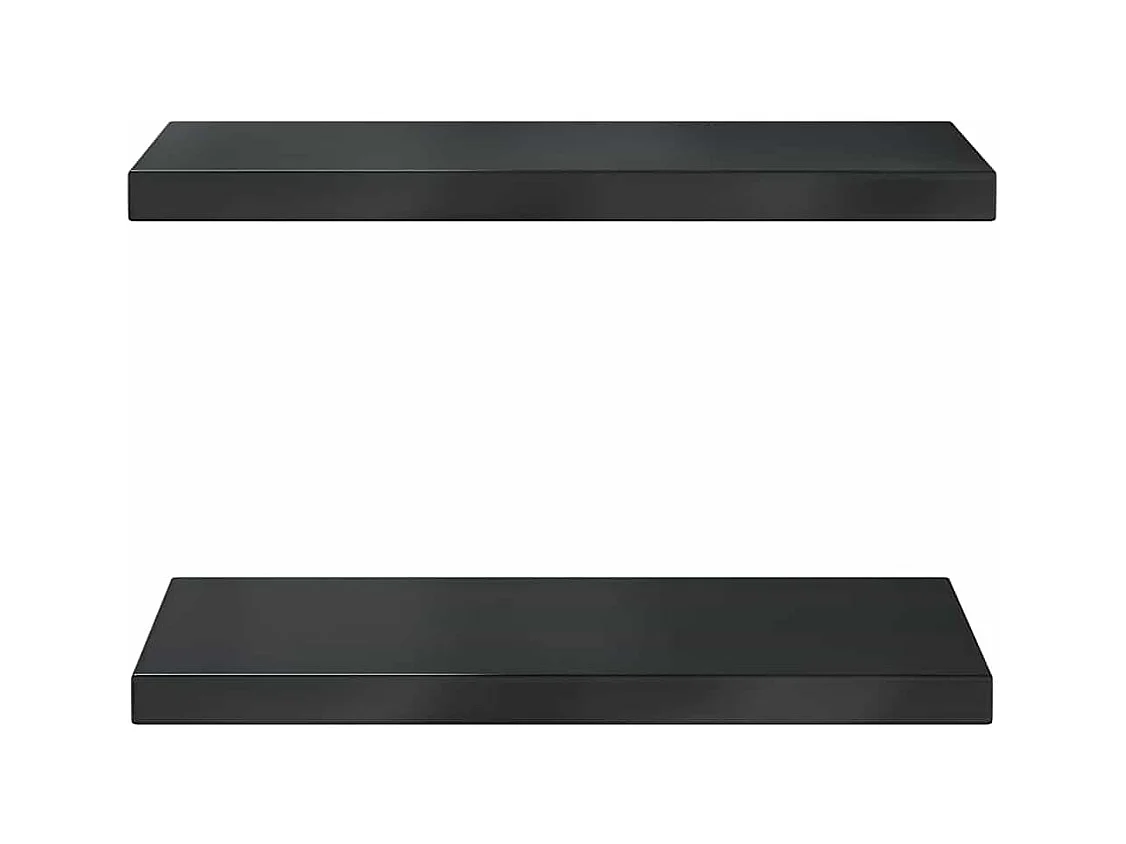 Étagères murales 2 pcs 50x23,5x3 cm noir acier inoxydable