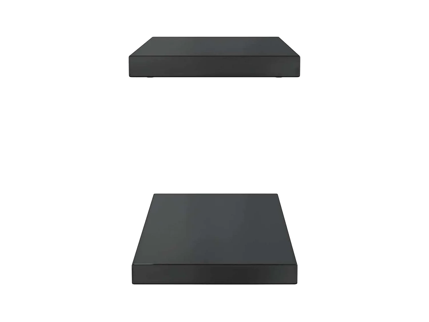 Étagères murales 2 pcs 50x23,5x3 cm noir acier inoxydable