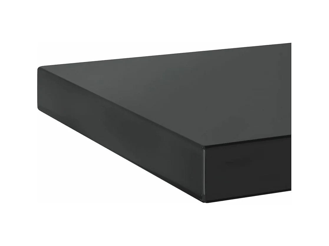 Étagères murales 2 pcs 50x23,5x3 cm noir acier inoxydable