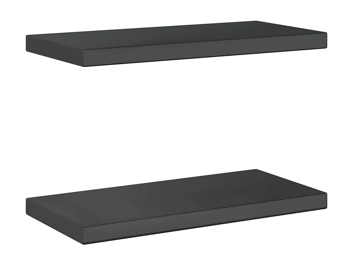 Prateleiras de parede 2 pcs 50x23,5x3cm aço inoxidável prateado
