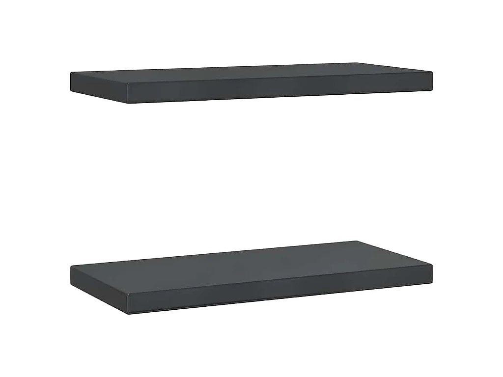 Étagères murales 2 pcs 50x23,5 cm noir acier inoxydable