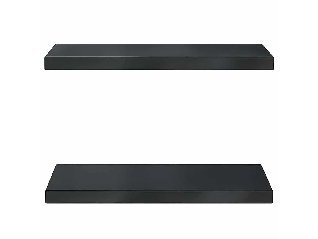 Étagères murales 2 pcs 50x23,5 cm noir acier inoxydable