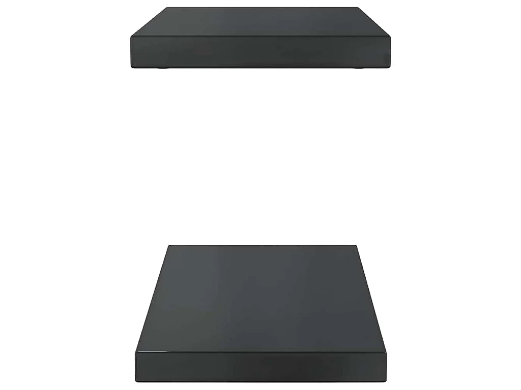 Étagères murales 2 pcs 50x23,5 cm noir acier inoxydable