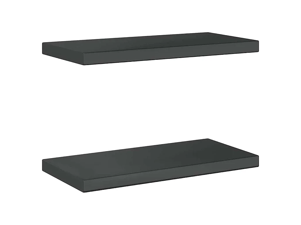Étagères murales 2 pcs 50x23,5 cm noir acier inoxydable