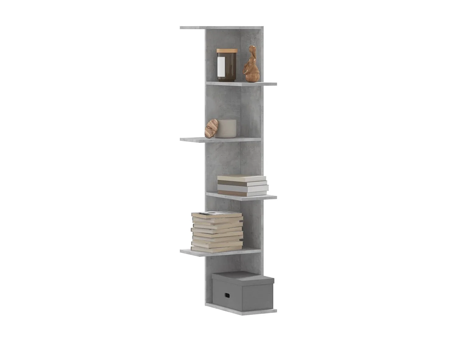 Wand-Eckregal Betongrau 36,5x36,5x140 cm Holzwerkstoff