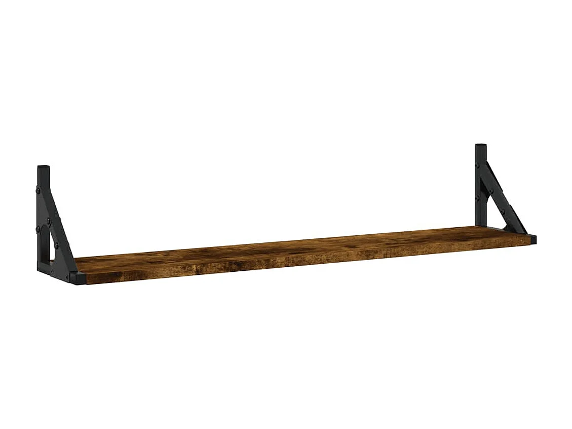 Wandschappen 2 st 80x15x15,5 cm bewerkt hout gerookt eiken