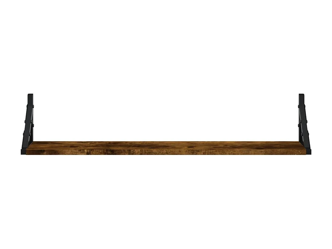 Wandschappen 2 st 80x15x15,5 cm bewerkt hout gerookt eiken