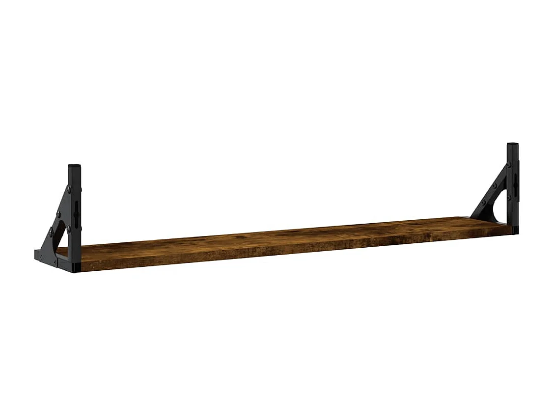 Wandschappen 2 st 80x15x15,5 cm bewerkt hout gerookt eiken