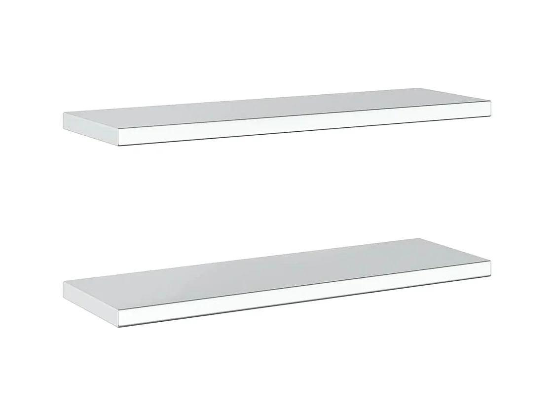 Wandregale 2 Stk. 75x23,5x3 cm Silbern Edelstahl